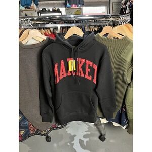 Chinatown Market Black Red Arch Puff Hoodie Sweatshirt Small New With Tags